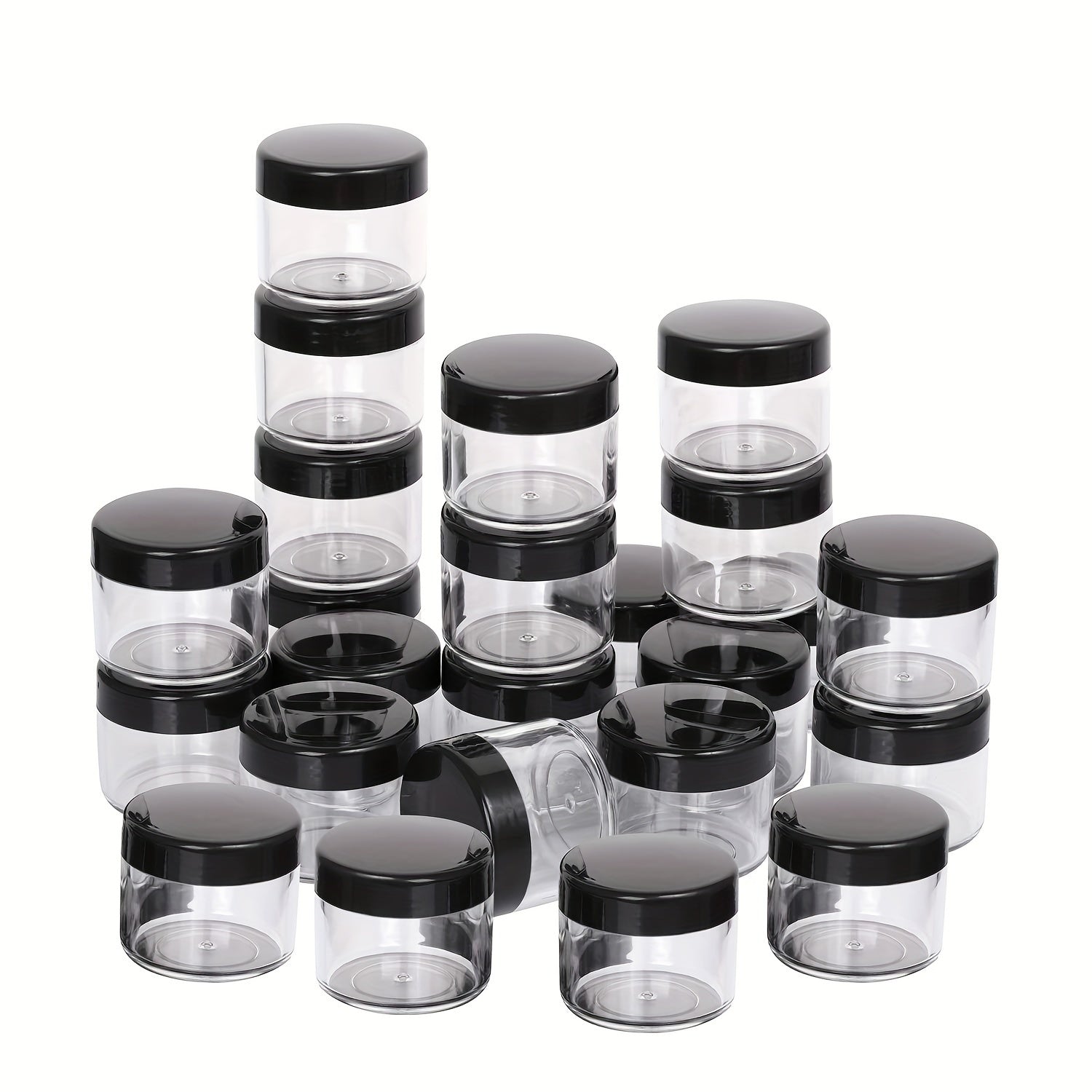 40-Pack Round Acrylic Plastic Jars with Screw-On Lids - Multipurpose Storage Containers for Creams, Cosmetics, Medicine, Spices, and Small Accessories - Durable,, Unscented